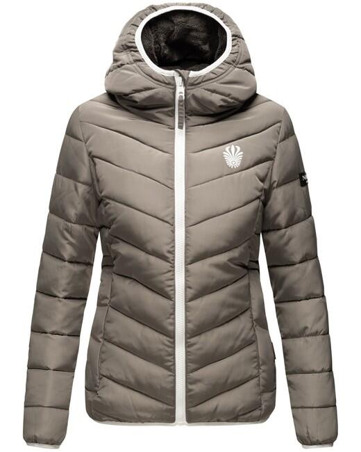 Navahoo ELVA damen Winterjacke mit Kapuze, grau-oliv