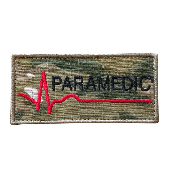 WARAGOD Embroidery Paramedic Patch Aufnäher Camo Fabric