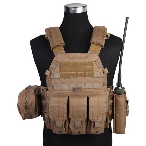 Emersongear LBT6094A plattenträger mit 3 taschen, coyote 500d