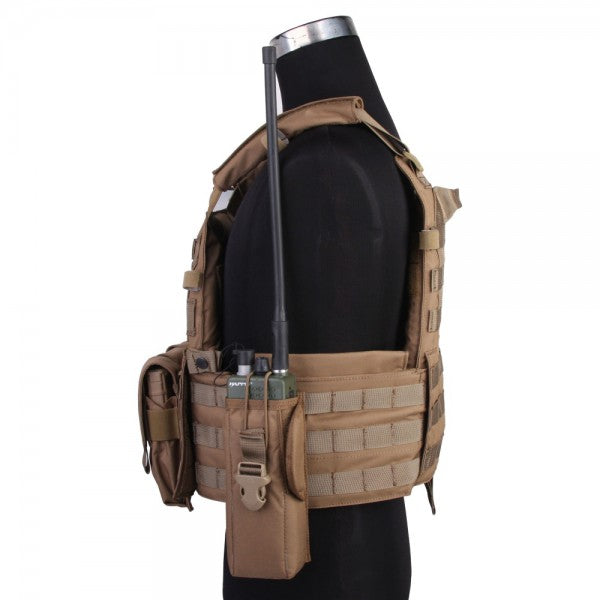 Emersongear LBT6094A Plate Carrier with 3 Pouches, Coyote 500D