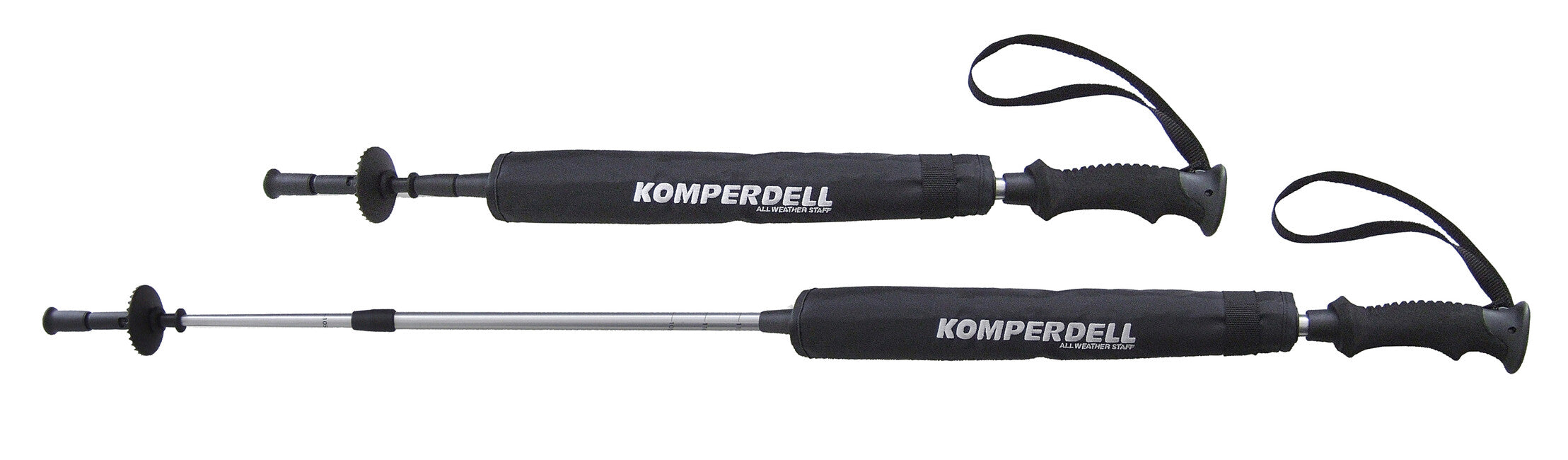 EuroSchirm Komperdell kombi-trekkingstock mit regenschirm, schwarz