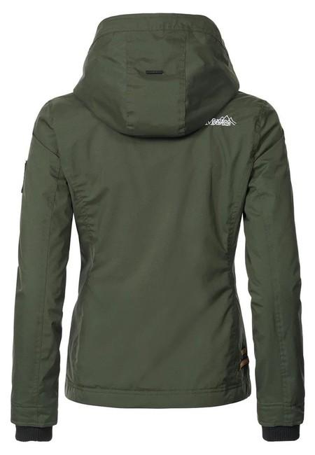 Marikoo ERDBEERE oliv damen-übergangsjacke mit kapuze