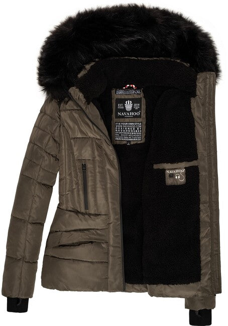 Navahoo Adele damen Winterjacke mit Kapuze, anthrazit