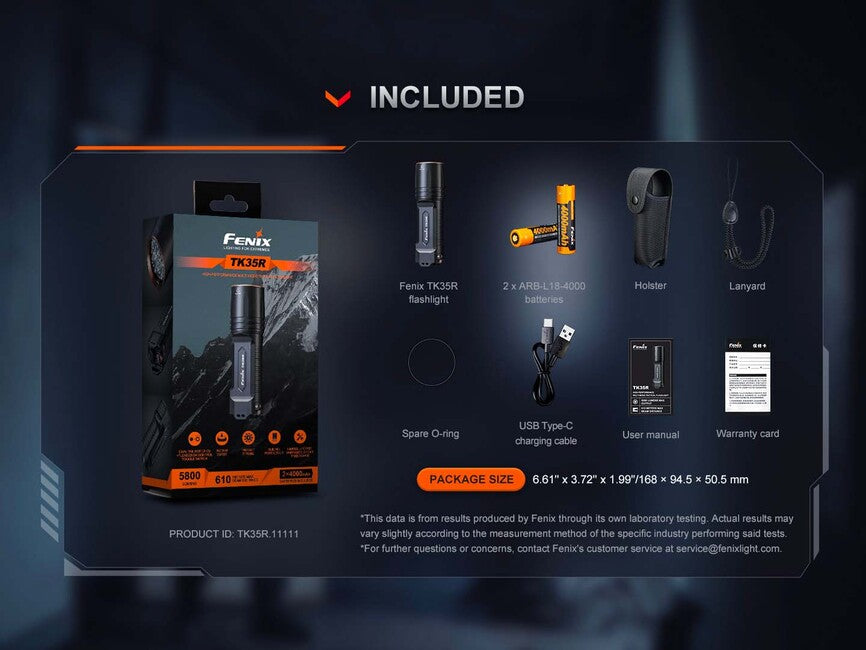 Fenix TK35R Rechargeable LED Flashlight (5800 lumens)
