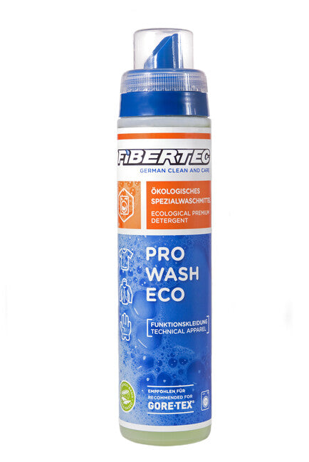 Fibertec Pro Wash Eco konzentriertes waschmittel für wasserdichte und atmungsaktive kleidung 250 ml