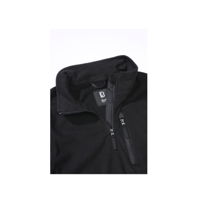 Brandit Fleece Troyer Pullover Jacket, Black