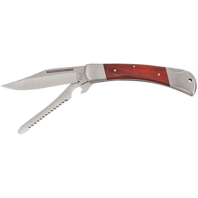 Fox Jack Hunter messer, metallgriff mit holzeinlage