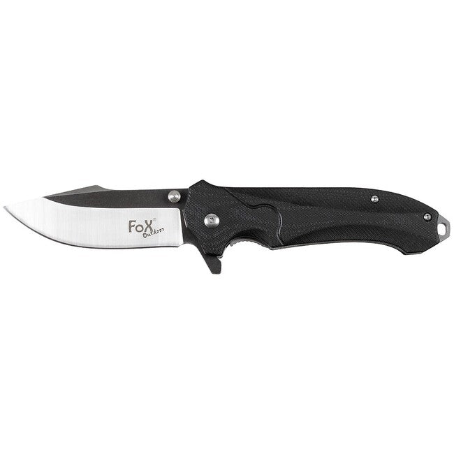 Fox Outdoor Jack einhändig Messer, schwarz, Griff G10