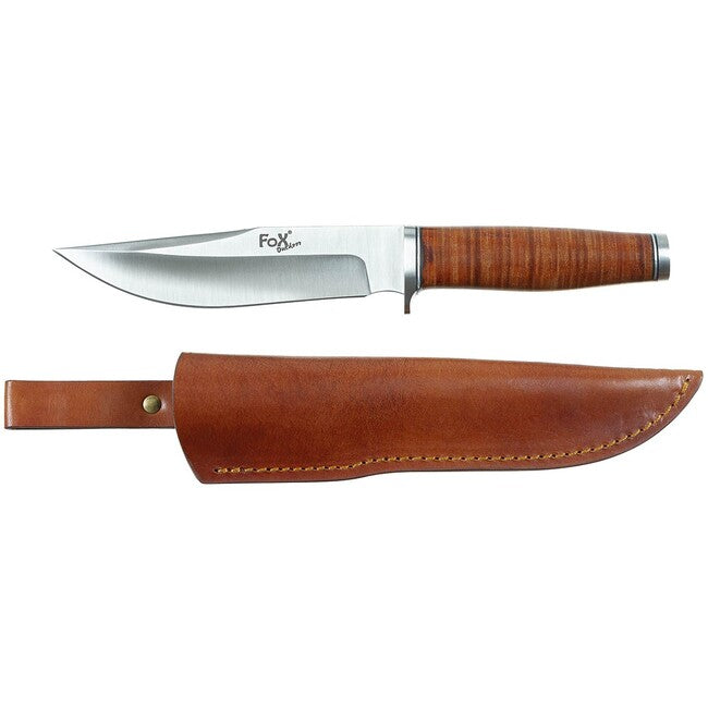 Fox Ranger 16 pfadfindermesser, ledergriff, mit scheide