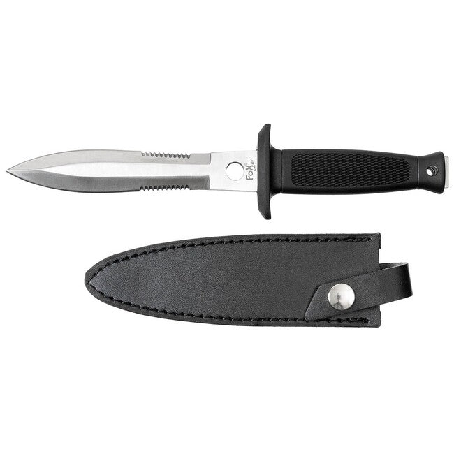 Fox Outdoor doppelseitiges Schuhmesser mit Scheide, gummigriff
