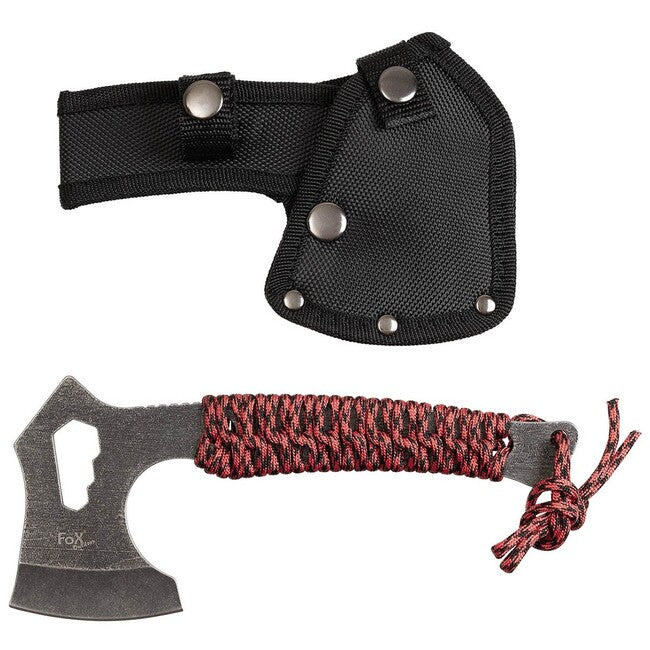 Fuchs Tomahawk messer, stonewashed, verpackter griff