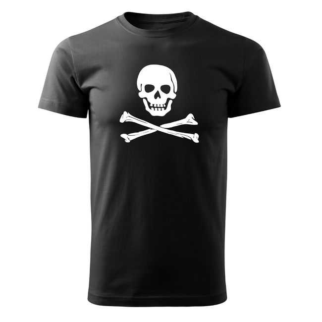 DRAGOWA Kurzarmshirt Pirat, schwarz 160 g/m2