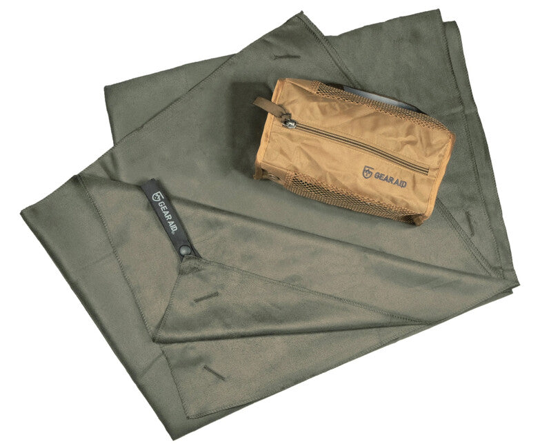 GearAid Microfiber Towel mikrofaser-handtücher mit antibakterieller behandlung und netztasche ' 90 x 155 cm moss