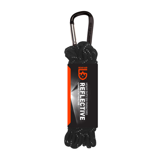 GearAid Paracord 550' 9 m schwarz reflektierend