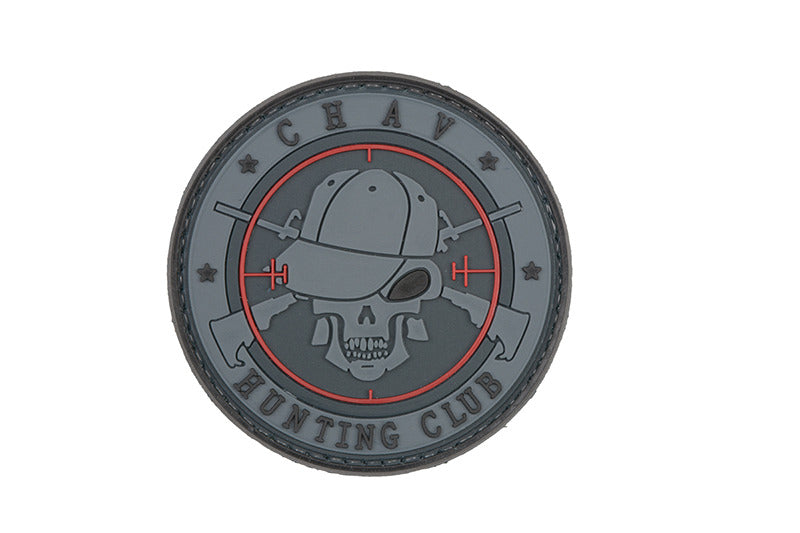 WARAGOD Taktischer Hunting Club aufnäher grau, 6cm