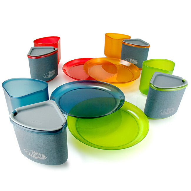 GSI Outdoors Infinity 4 Person Compact Tableset Campinggeschirrset für 4 personen, multicolor
