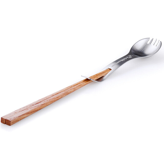 GSI Outdoors Glacier edelstahl spork mit holzstäbchen