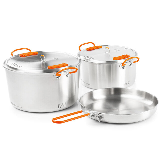 GSI Outdoors Edelstahl Töpfe und Pfannen Set 3 + 5 l