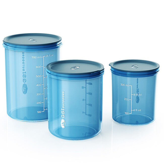 GSI Outdoors Infinity kunststoff-behälter-set für lebensmittel, klar, blau