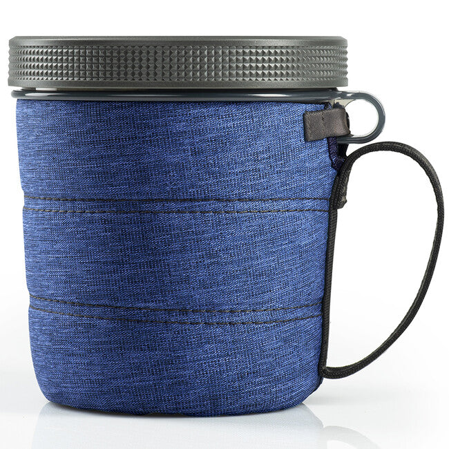 GSI Outdoors Fairshare Mug 2 Großer Müslibecher mit gepolstertem Deckel und Schraubverschluss 950 ml, blau