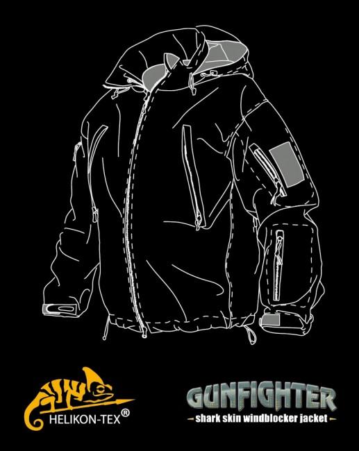 Helikon-Tex Gunfighter Jacket, Water and Wind Resistant, Black
