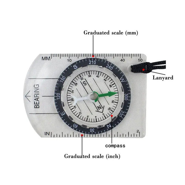 DRAGOWA Tactical Transparent Mini Compass Arrow, Small