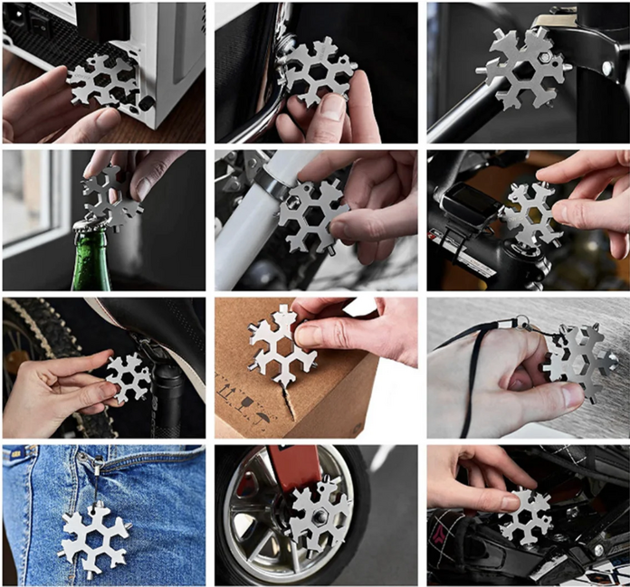 DRAGOWA TACTICAL Edelstahl-Multitool 19in1 Hollow, silber