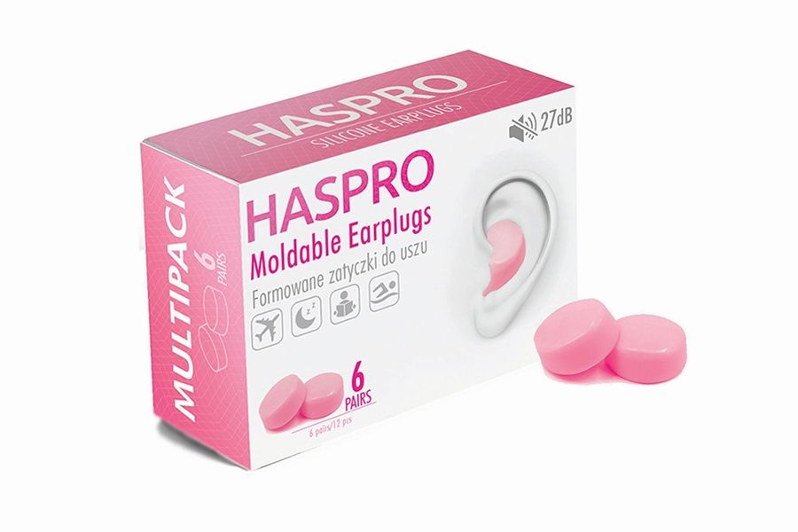 HASPRO 6P silikon-ohrstöpsel, rosa