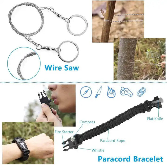 DRAGOWA TACTICAL Camping Emergency Survival Kit Esche, groß