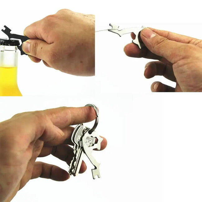 DRAGOWA Tactical Keychain Multitool 20in1 Edna, Silver