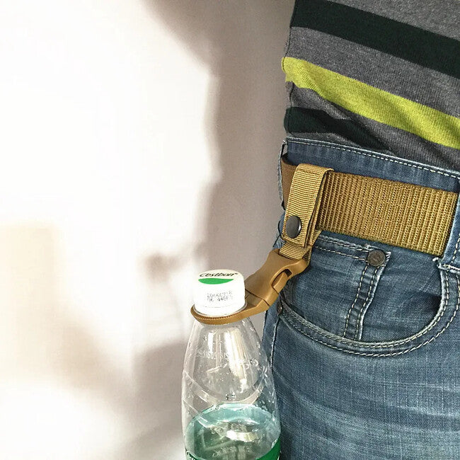 DRAGOWA Tactical Oasis Nylon Bottle Holder with Carabiner, Green
