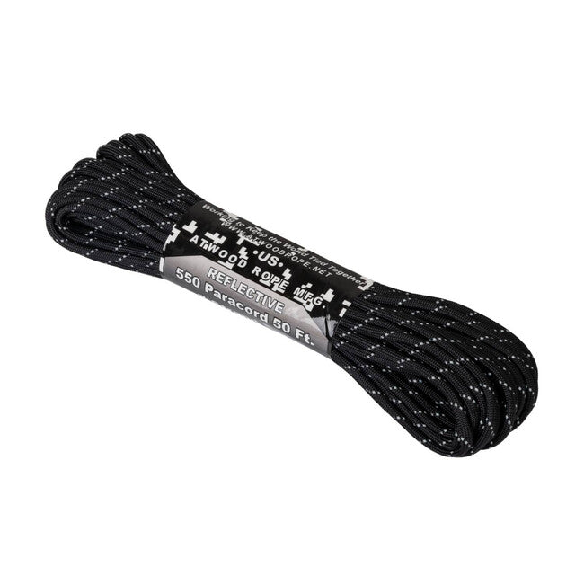 Helikon-Tex 550 Paracord reflektierend (50ft) - schwarz