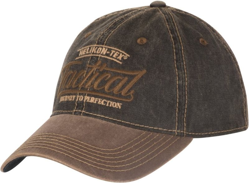 Helikon-Tex Taktische Snapback-Kappe - Dirty Washed Cotton - Dirty Washed Black / Dirty Washed Brown D