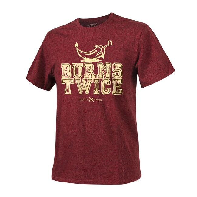 Helikon-Tex Trollsky - Burns Twice T-shirt - Stretch-Baumwolle - Melange Rot