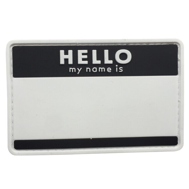WARAGOD Aufnäher Hello My Name is PVC Aufnäher schwarz