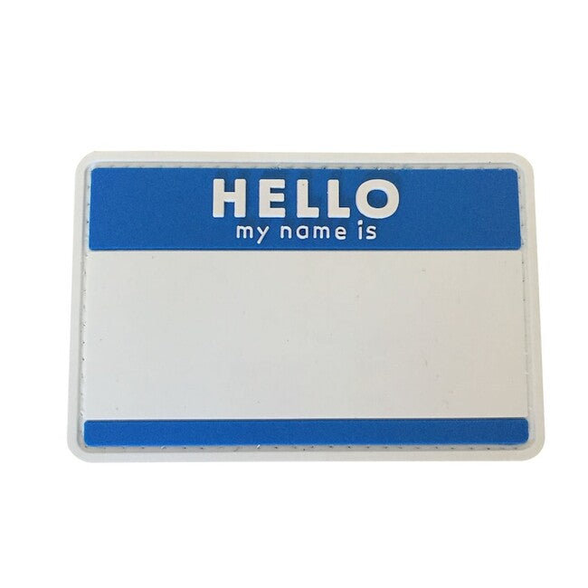 WARAGOD Hello My Name is PVC Aufnäher blau