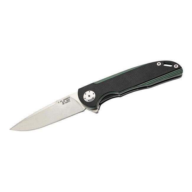 Herbertz Einhandtaschenmesser 9 cm, schwarz-grün, G10