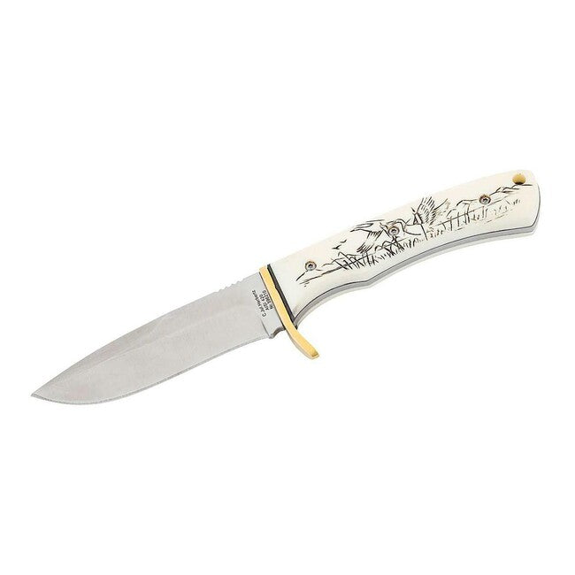 Herbertz Enten Gürtelmesser, 10,3cm Drop Point, Kunststoff, Entenmotiv