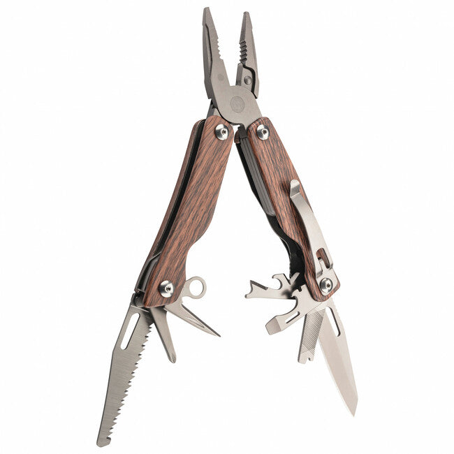 Herbertz Holzoptik Multifunktionswerkzeug 12 Funktionen, holzoptik, Etui