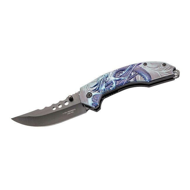 Herbertz 3D-Drache Einhandtaschenmesser 8,5cm, aluminium