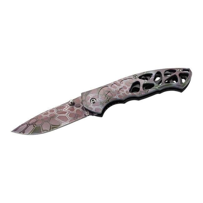 Herbertz Einhandtaschenmesser 8cm, Kunststoff, skelettiert, 3D-gedrucktes Reptil