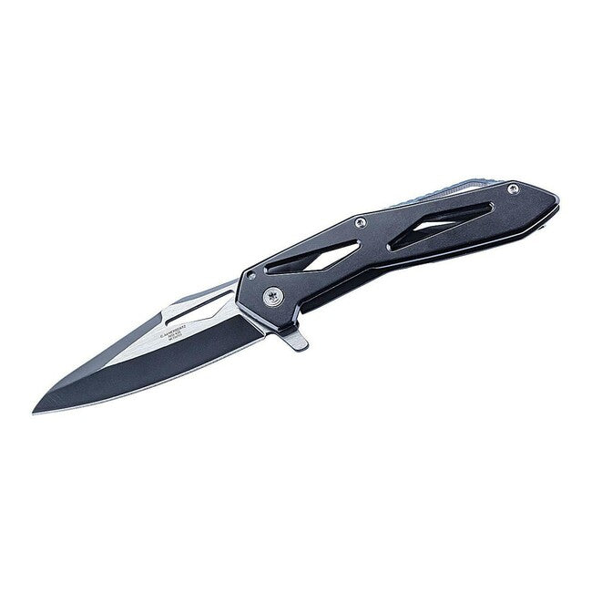 Herbertz Einhand-taschenmesser 8cm skelettierte Ausführung rostfreier Stahl, schwarz