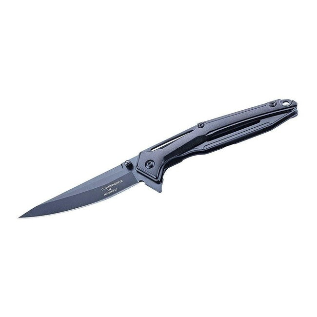 Herbertz D2 Einhand-taschenmesser 9,6cm CNC-gefrästes Aluminium, schwarz