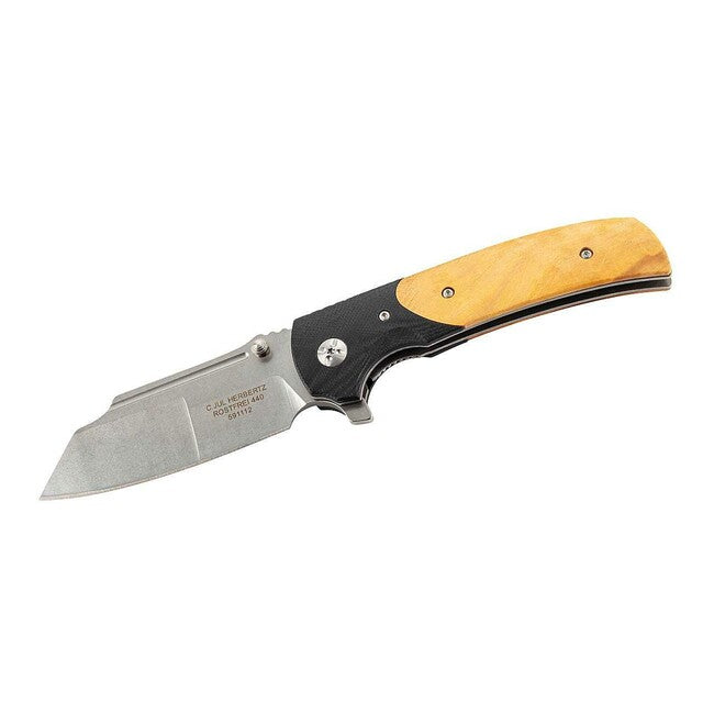 Herbertz Einhandtaschenmesser 9cm G10 Eunymus Holz, schwarz
