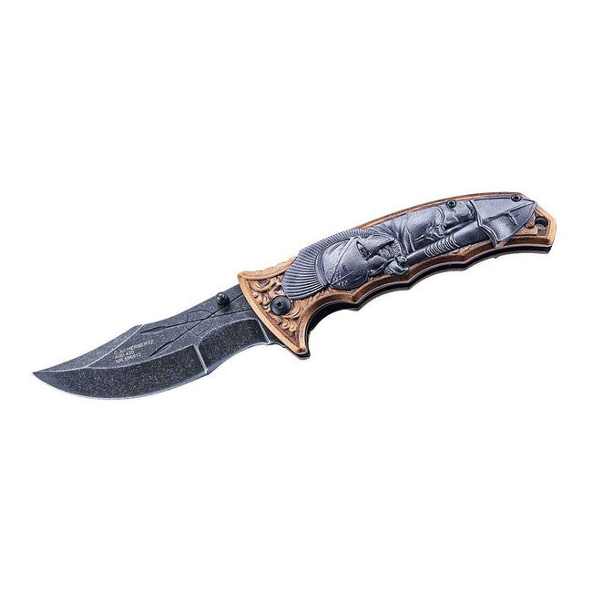 Herbertz Sparta Einhandtaschenmesser 9cm, aluminium, grau-bronze