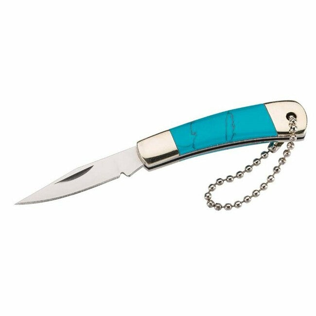 Herbertz Mini-taschenmesser 4cm, türkis, Kugelkette