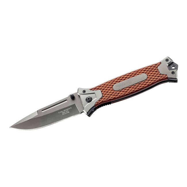 Herbertz Rattan einhandtaschenmesser 9,7cm, cnc gefrästes rattan, edelstahlbeschläge