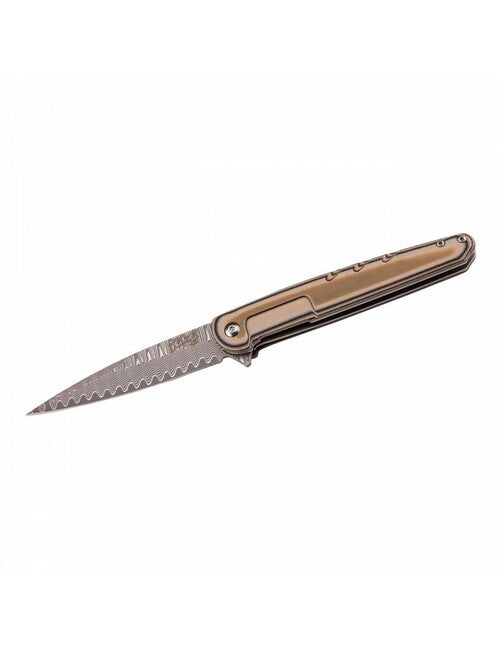 Herbertz Selektion Damast Spike einhand-taschenmesser 9,5cm, damast, g10