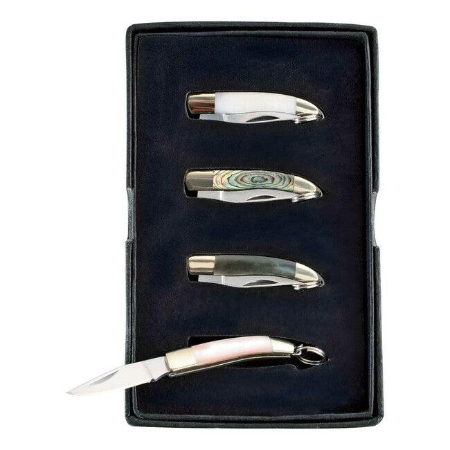 Herbertz 4er Set taschenmesser 2,7 cm, Perlmutt, Schlüsselanhänger
