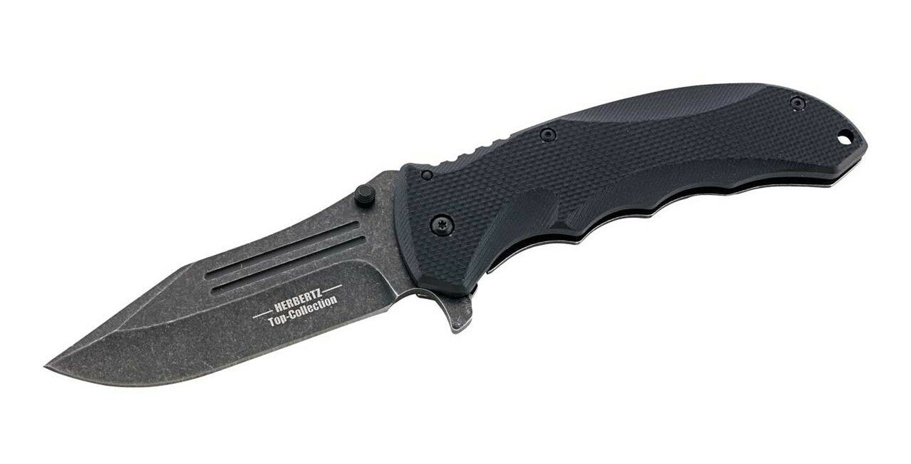 Herbertz TOP-Collection taschenmesser 10,5 cm, schwarz, G10, Nylonscheide
